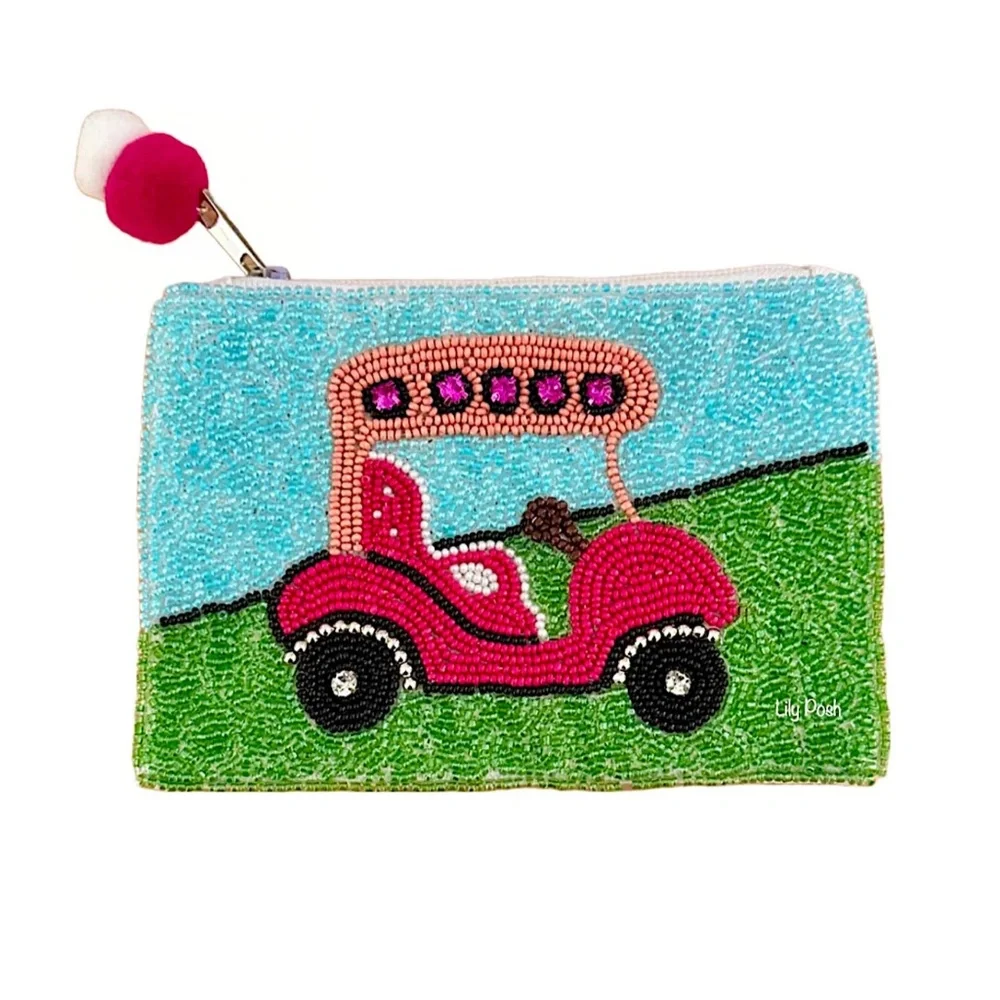 Lily Posh Golf Cart Coin Purse, Golf Lover, Golf Bag, NEW - Picture 3 of 3